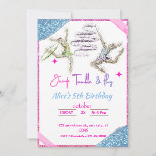 Jump Tumble & Play Gymnastics ThGod Birthday Inbjudningar