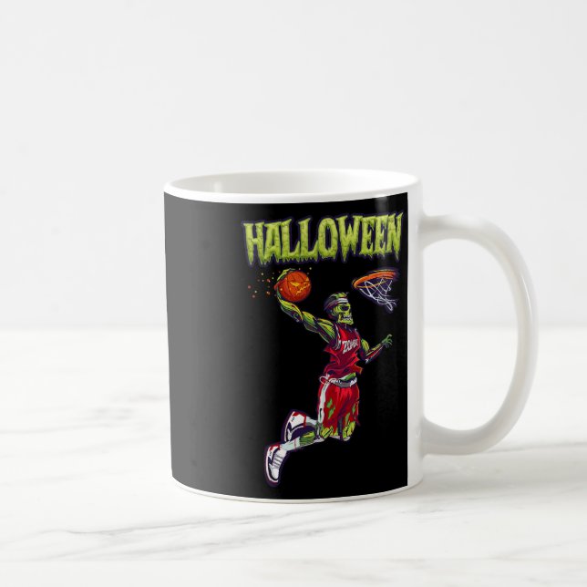 Jump Zombie Bysketbyll Dunk Player Halloween Pumpk Kaffemugg (Höger)