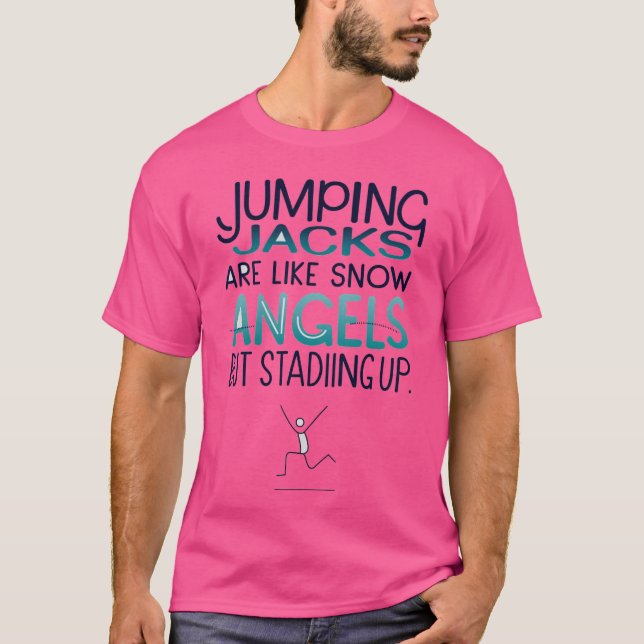 Jumpande Jackar: Stående Snö-ängeln" - Fitness T Shirt (Framsida)