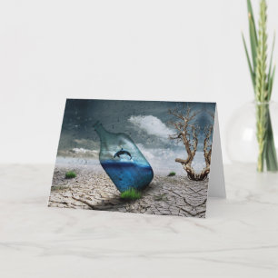 Jumpdödlig val i flaska helgkort