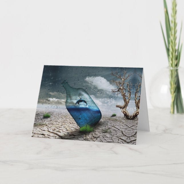 Jumpdödlig val i flaska helgkort (Framsida)