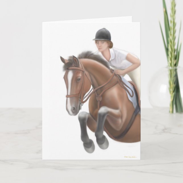 Jumper Horse Greeting Card Kort (Framsida)
