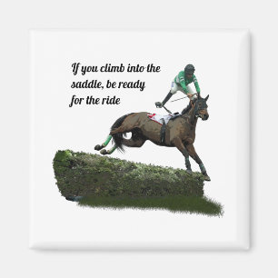 Jumper Horse Jockey in Grönt Magnet