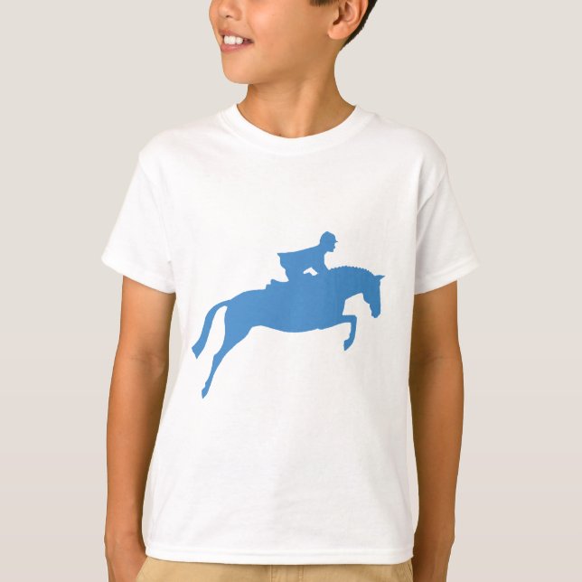 Jumper Horse Silhouette (blått) Tee Shirt (Framsida)