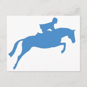 Jumper Horse Silhouette (blått) Vykort