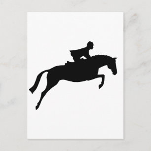 Jumper Horse Silhouette Vykort