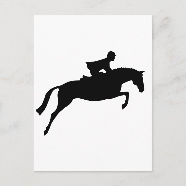 Jumper Horse Silhouette Vykort (Framsida)