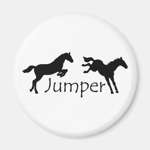 Jumper med två stötande hästar magnet