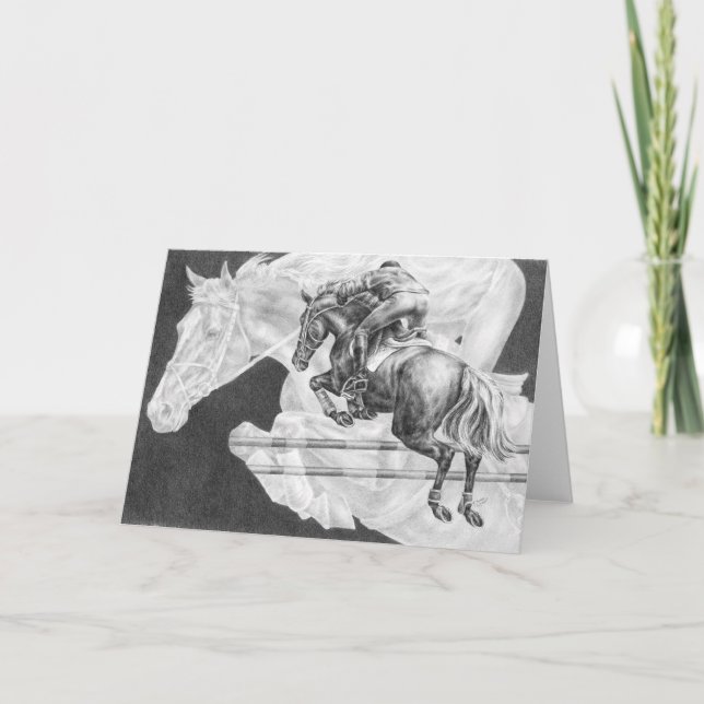 Jumperhästar som drar vid den Kelli svanen Kort (Framsida)