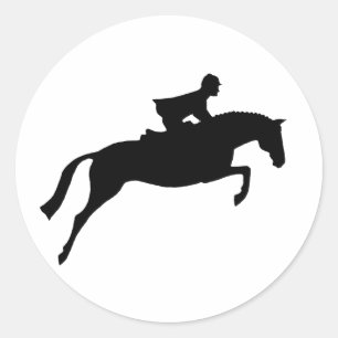 JumperhästSilhouette Runt Klistermärke