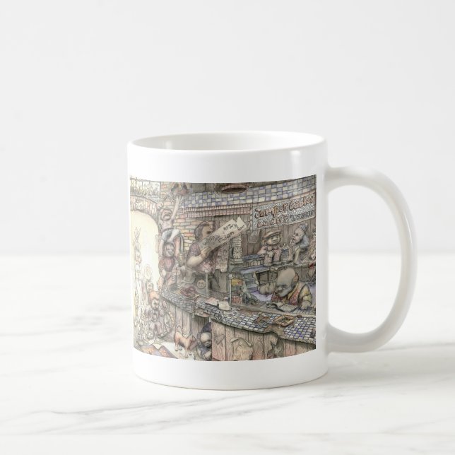 Jumperkablar och ställa i skuggan - muggen kaffemugg (Höger)