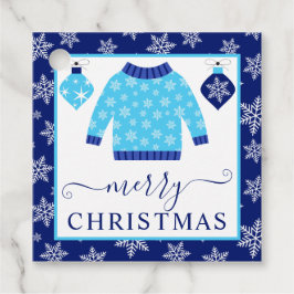 Jumperna Cute Blue och Grått jul Gåvor Etiketter