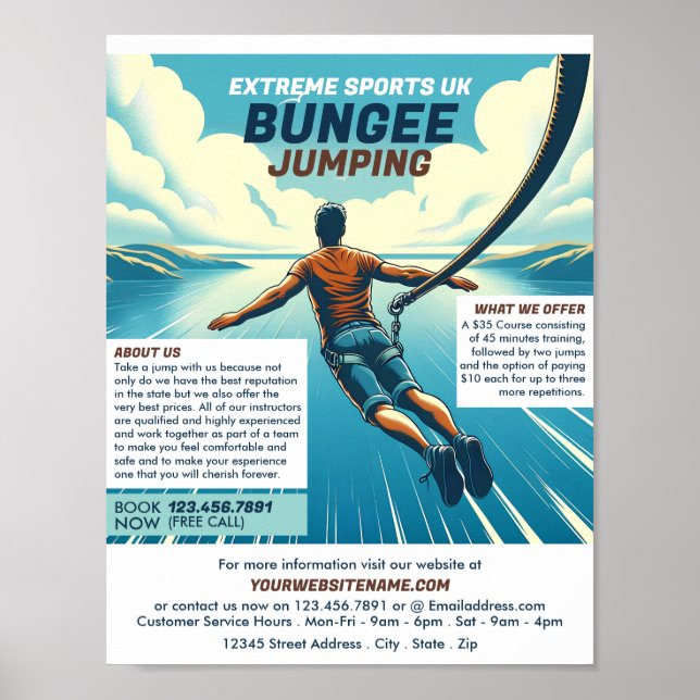 Jumpernas utformning - annonsering om Bungee Jumpi Poster (Framsidan)