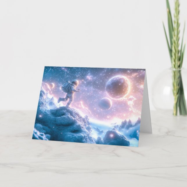 Jumping Astronaut Anteckningskort (Framsida)