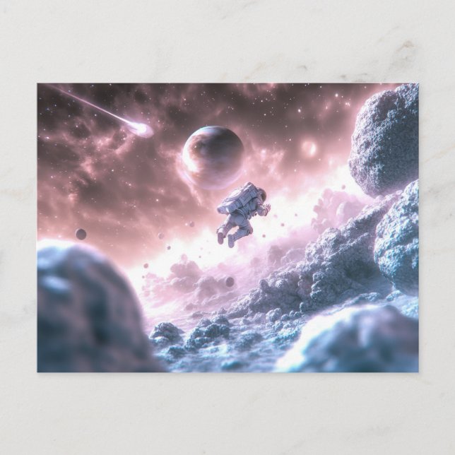Jumping Astronaut Vykort (Framsida)