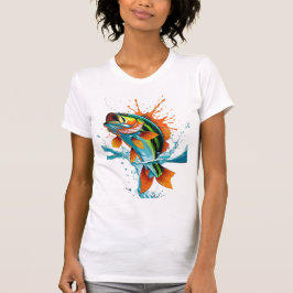 Jumping Bass in Splash Colors T Shirt
