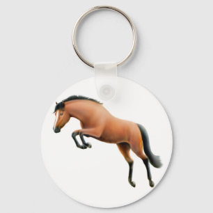 Jumping Bay Horse Keychain Nyckelring