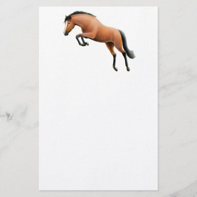 Jumping Bay Horse Stationery Brevpapper (Framsida)