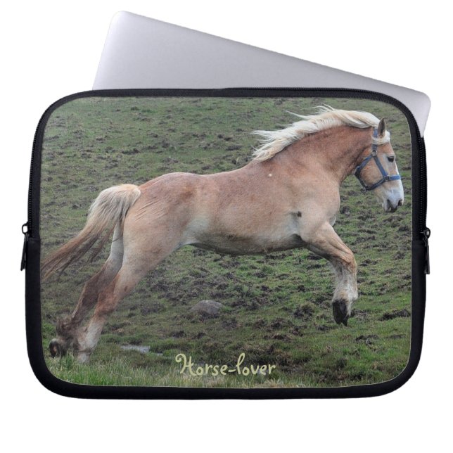 Jumping Belgium Horse-älskare Laptop sleeve (Framsidan)
