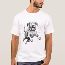 Jumping Black & White Labrador Retriever T Shirt