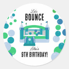 Jumping Castle Bouncy Boys Födelsedagsfest Runt Klistermärke