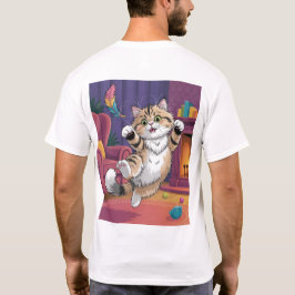 Jumping Cat Roligt | Söt och Glad Djurbild T Shirt