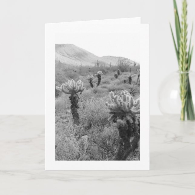 Jumping Cholla Cactus Desert Photo Greeting Card Kort (Framsida)