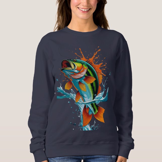 Jumping Colorful Fish – Women’s Sweatshirt T Shirt (Framsida)