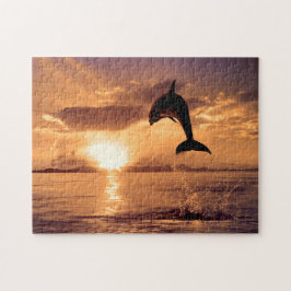 Jumping Dolphin in in Sunset, Jigszawa Puzzle Pussel