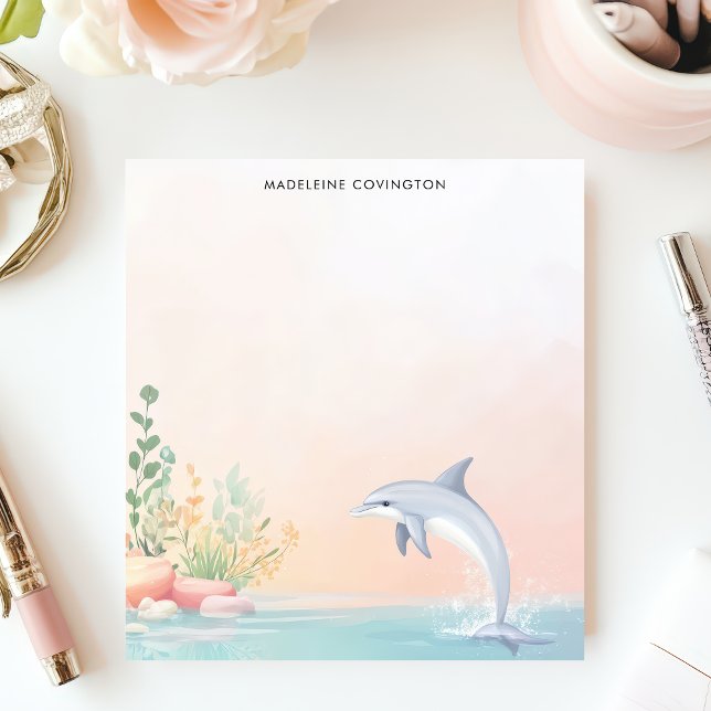 Jumping Dolphin Ocean Sea Personlig Namn Anteckningsblock (Skapare uppladdad)