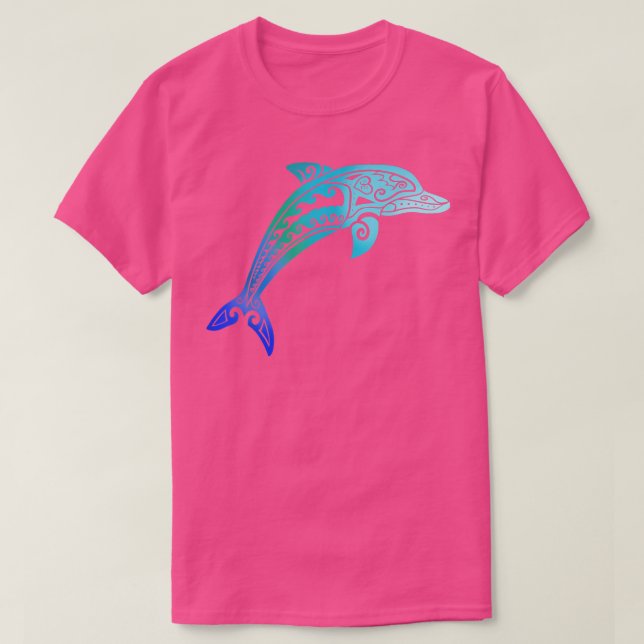 Jumping Dolphin Tribal T Shirt (Design framsida)