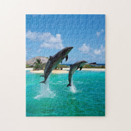 Jumping Dolphins in in Caribbean, Jigszawa Puzzle Pussel