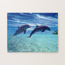 Jumping Dolphins in in Caribbean, Jigszawa Puzzle Pussel