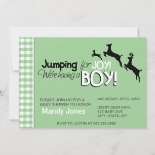 Jumping efter inbjudningar till Joy Grönt Boy Baby