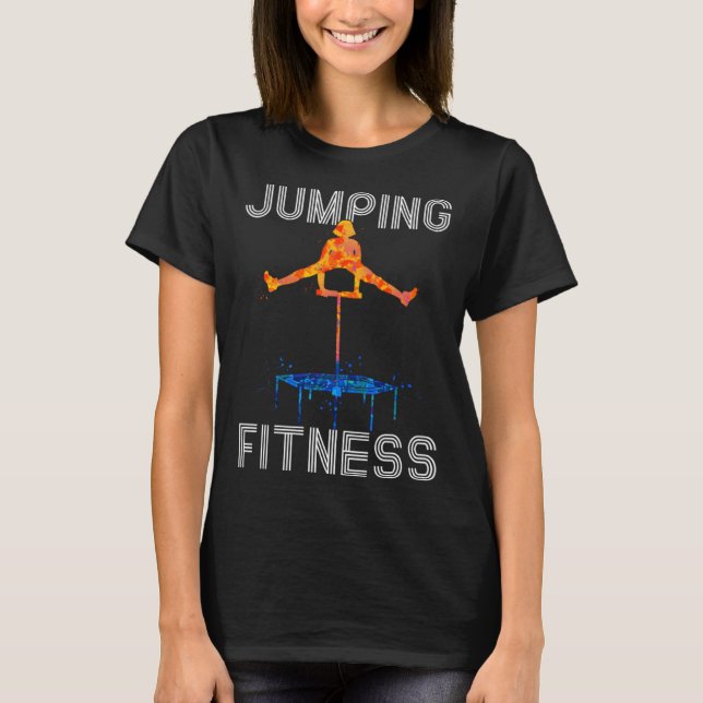 Jumping Fitness Training Trampoline Jumping Cardio T Shirt (Framsida)