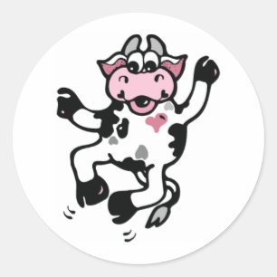 Jumping for Joy Cow Runt Klistermärke