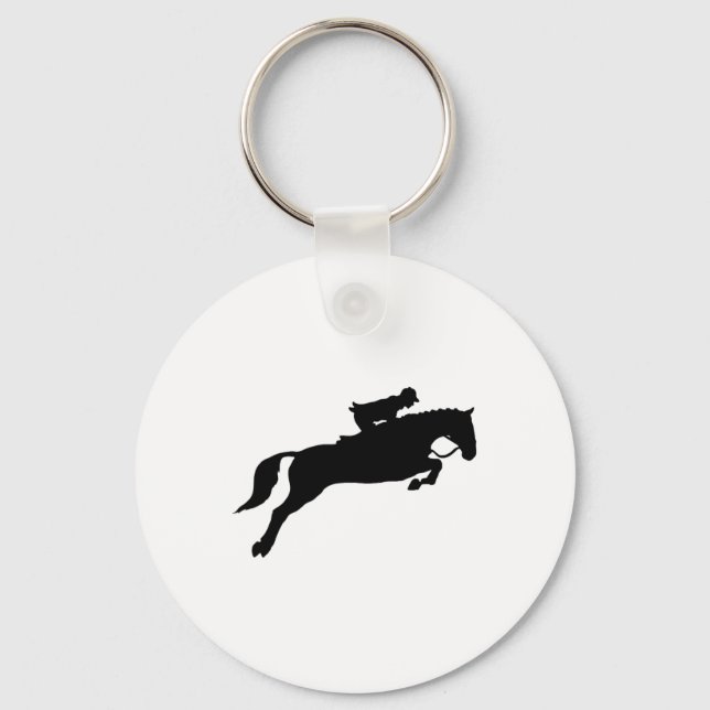Jumping Galloping Running Horse Nyckelring (Framsida)