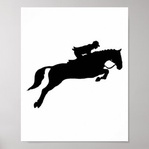 Jumping Galloping Running Horse Poster