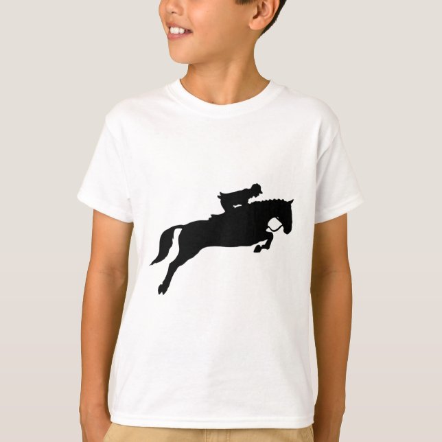 Jumping Galloping Running Horse T Shirt (Framsida)