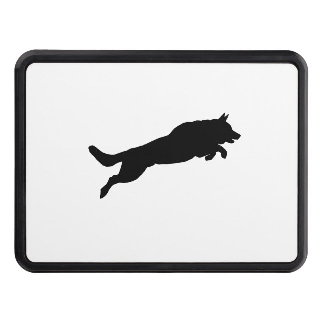 Jumping German Shepherd Silhouette Kärlek Hundar Dragkroksskydd (Framsidan)