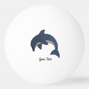 Jumping Glitter Se doolphin Mörk blått och vitt Pingisboll