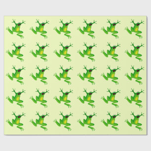 JUMPING GRÖNT FROG MÖNSTER PRESENTPAPPER