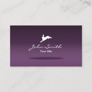 Jumping Hare Cute Rabbit Logotyp Lila Visitkort