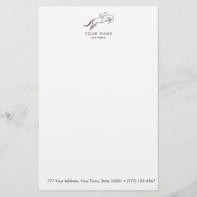 Jumping Horse |  | Hästtränare Brevpapper (Framsida)