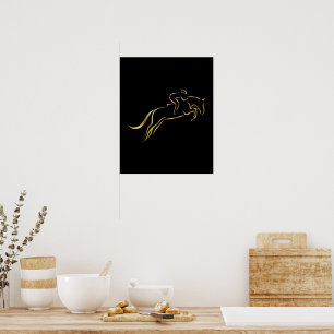 Jumping Horse Hästtränare Poster
