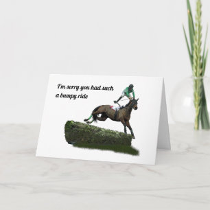 Jumping Horse Jockey Get well Card Kort