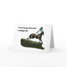 Jumping Horse Jockey Get well Card