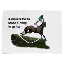 Jumping Horse Jockey in Green Gift Bag