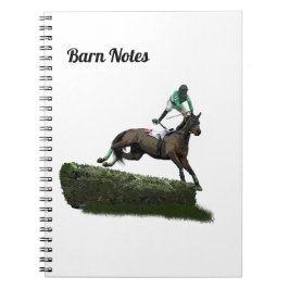 Jumping Horse Jockey in Green Spiral Notebook Anteckningsbok