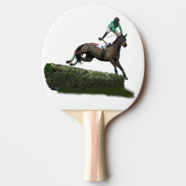 Jumping Horse Jockey in Grönt Ping Pong Paddle Pingisracket